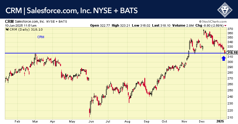 CRM Daily Chart - Salesforce Stock Performance January 2025