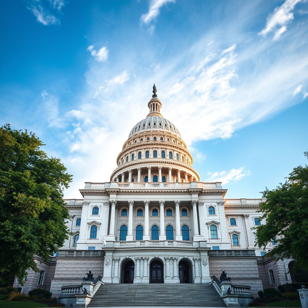 Capitol Building in Washington, D.C. Under Clear Skies