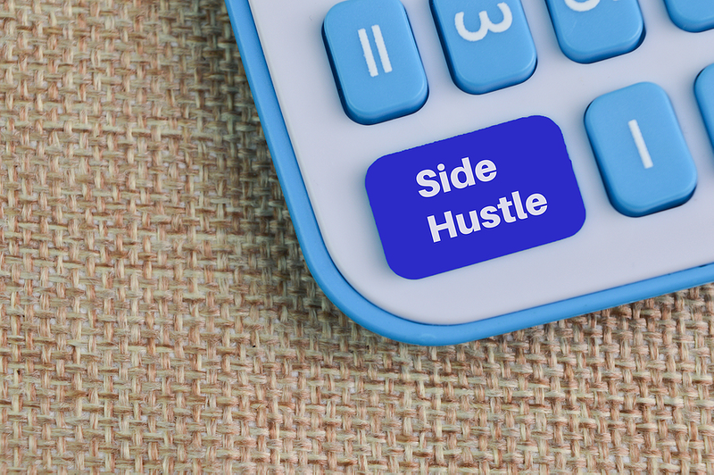 "Side Hustle Button on Calculator for Financial Planning