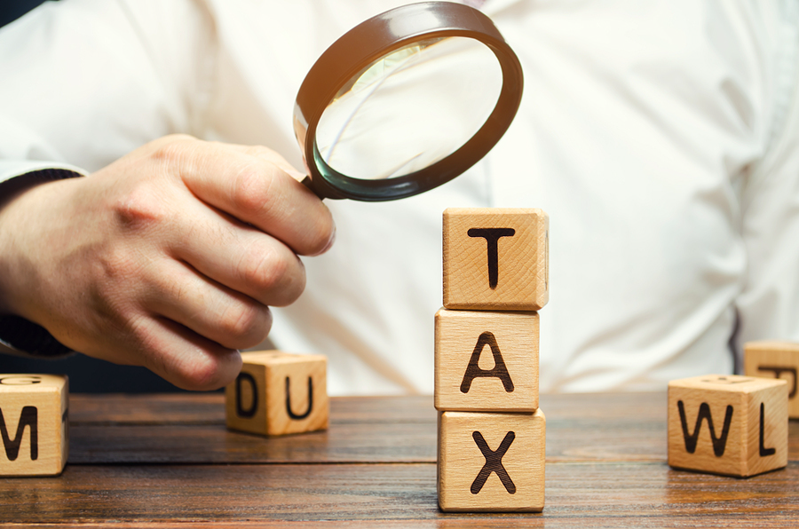 Magnifying Glass Over Tax Blocks for Financial Analysis