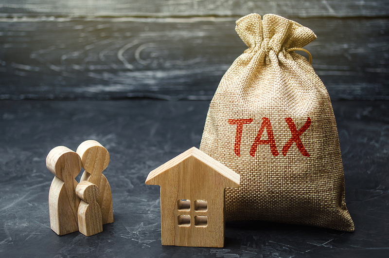 Federal Estate Tax Concept with Family and Home