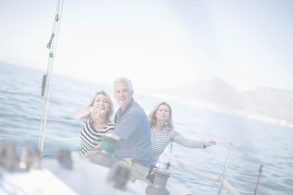 a family on a yacht