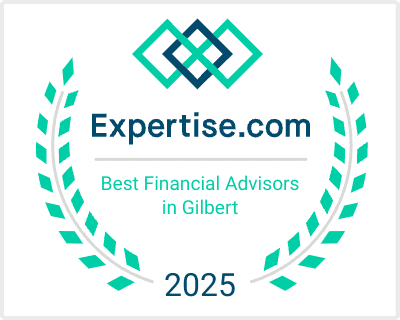 Expertise.com award badge for Best Financial Advisors in Gilbert, AZ for 2025, earned by J. Martin Wealth. 2025 Best Financial Advisors Gilbert Award