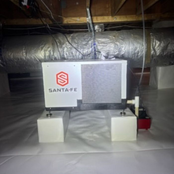 Dehumidifier in a crawl space