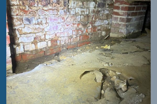 Crawl space with moisture decay Crawl space with moisture decay