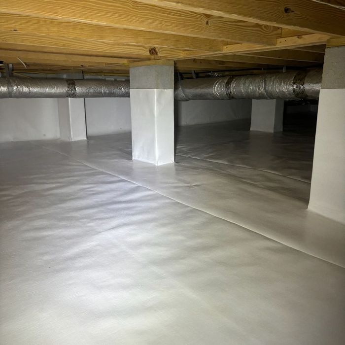 Repaired and insulated crawl space