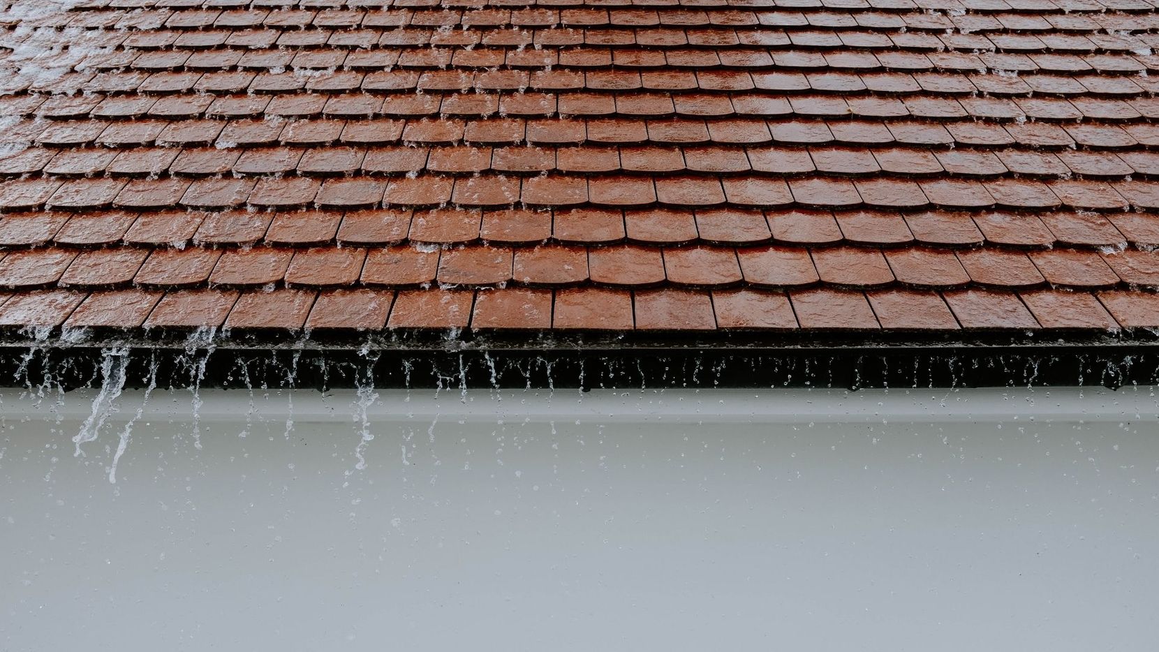 water running off tile roof 