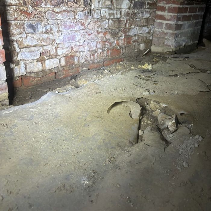 Old and damaged crawl space