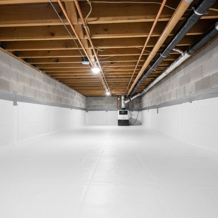 A clean and well-maintained crawl space interior A clean and well-maintained crawl space interior