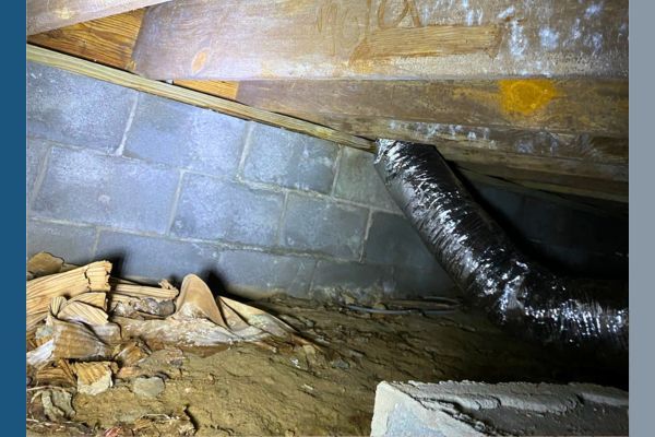 debris in a crawl space debris in a crawl space