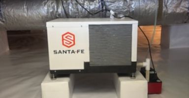 Dehumidifier in a crawl space