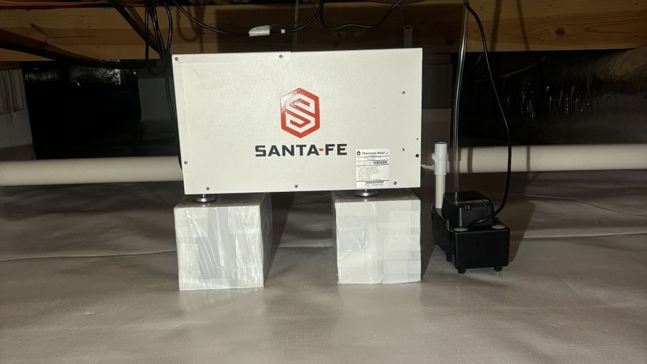 Dehumidifier in a crawl space