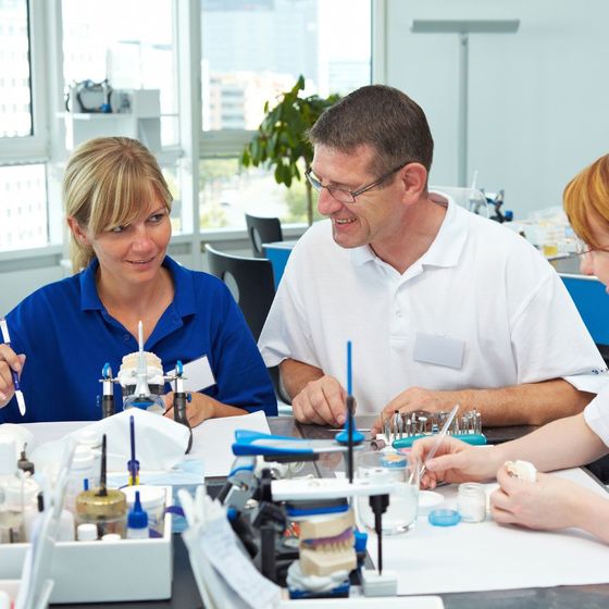 technicians working in dental lab