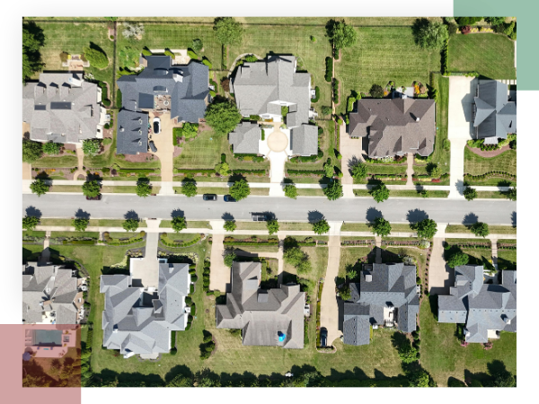 Arial view of a neightborhood