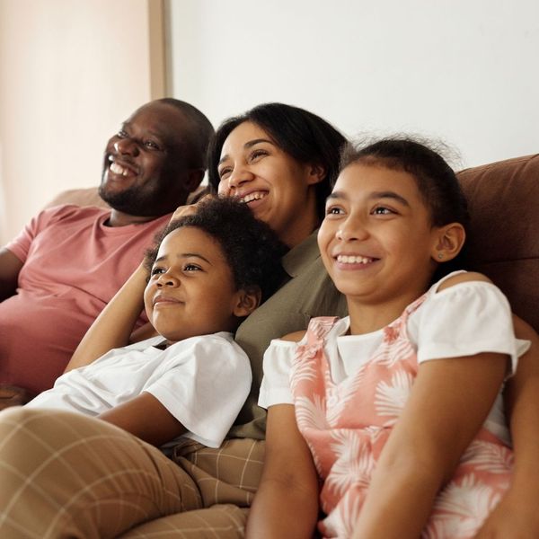 family enjoying time together at home