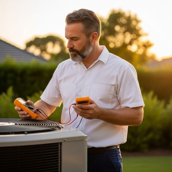 HVAC tune-ups for an outdoor compressor unit
