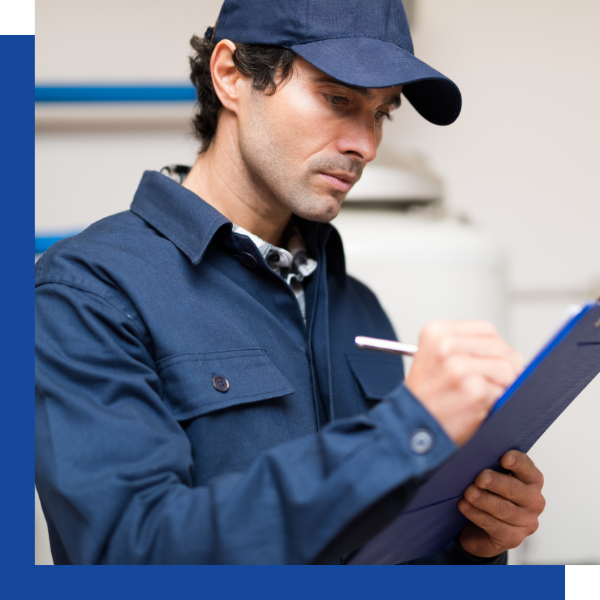 Alpha Comfort Systems technician filling out paperwork. Tallmadge, OH3.png