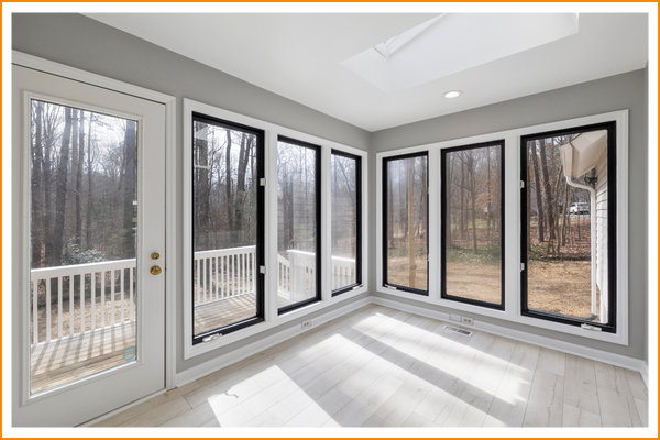 energy efficient windows in a sunroom