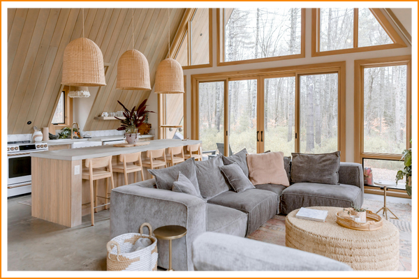 custom windows in a cabin