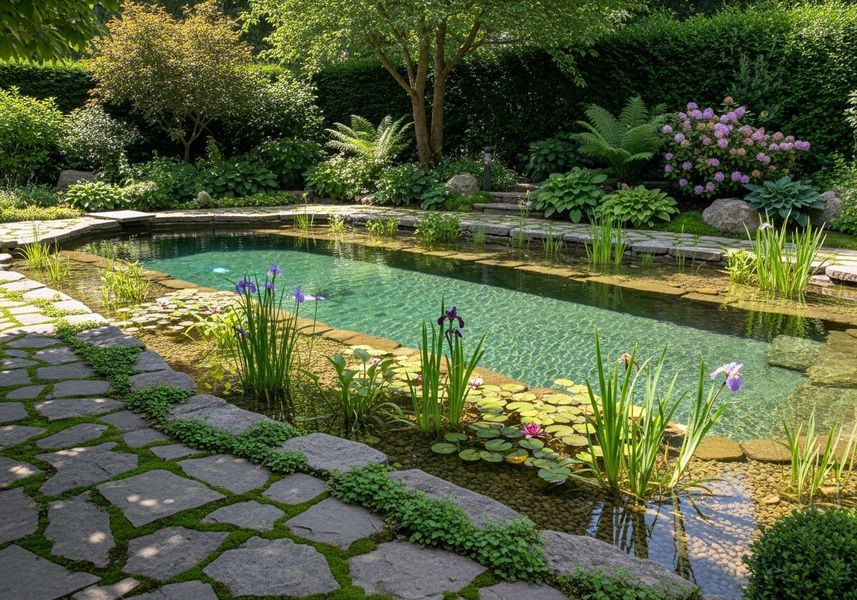 Scenic Pond Surrounded by Lush Greenery