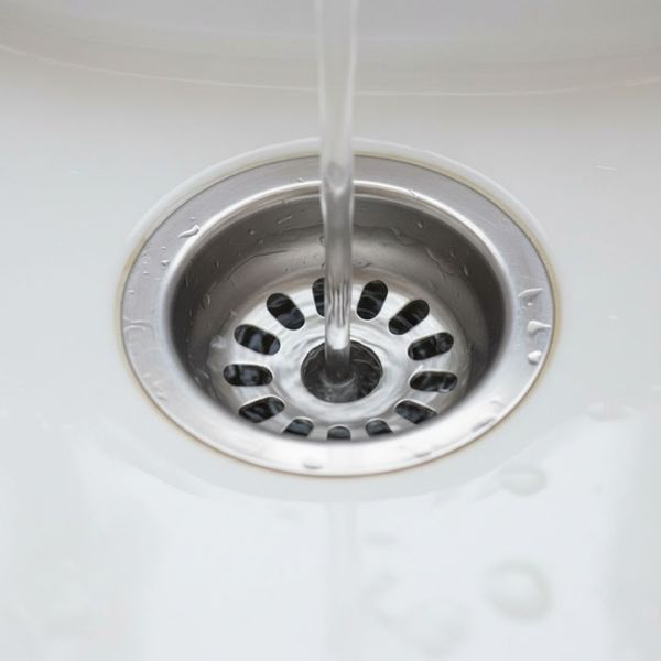water going down drain