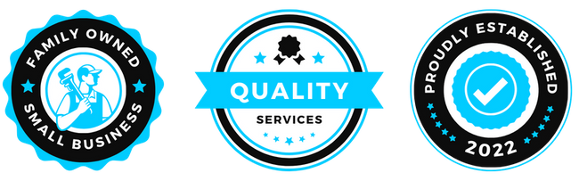  Badge 1: Proudly est 2022  Badge 2: Family Owned Small Business  Badge 3: Quality Services