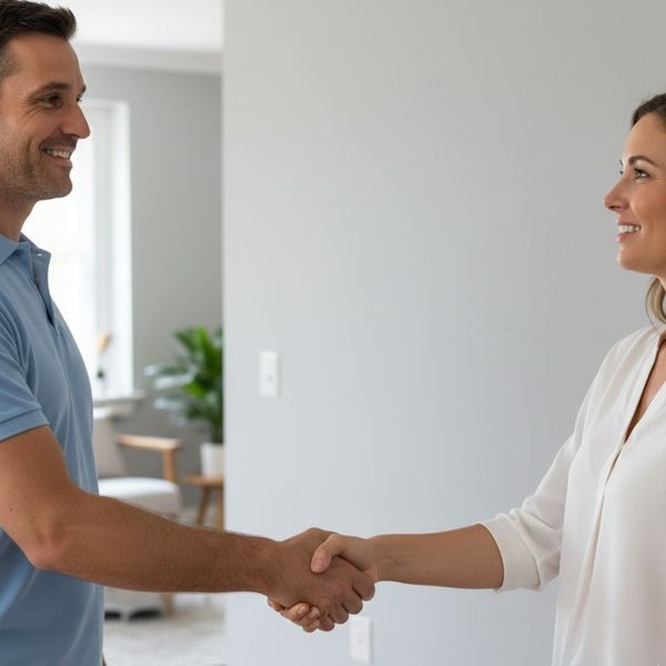 contractor and homeowner handshake contractor and homeowner handshake