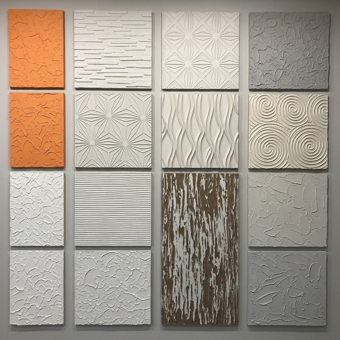 Various types of styled drywall Various types of styled drywall