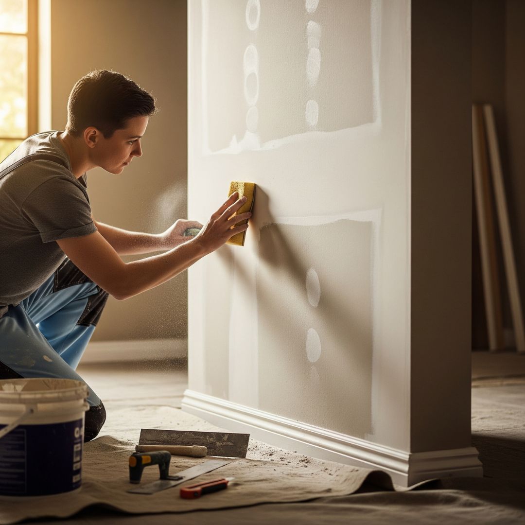 Basement drywall patching