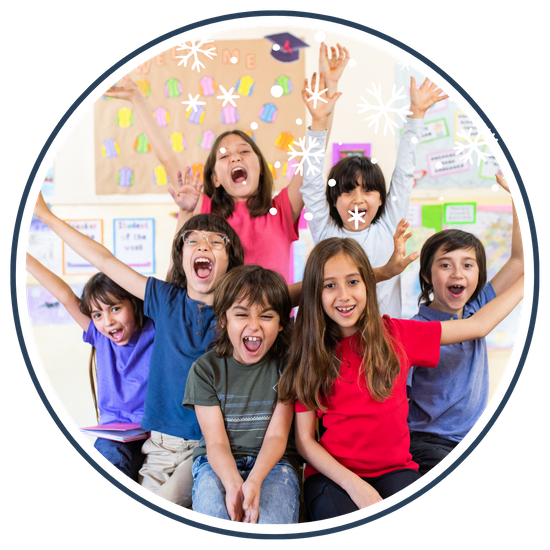 happy school children