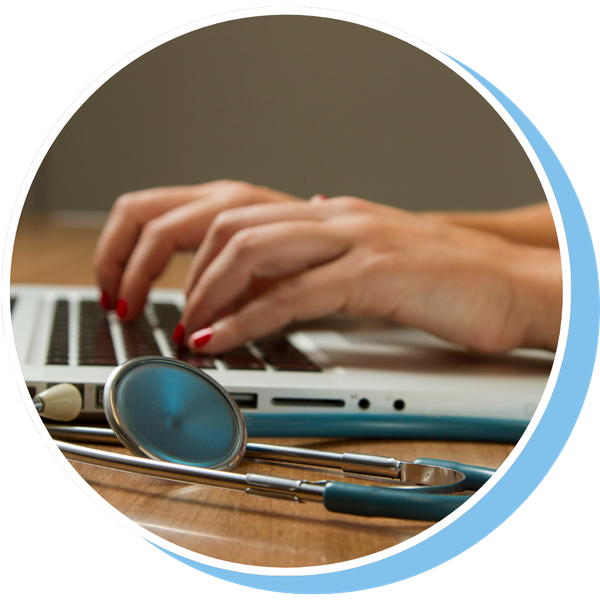 Stethoscope near a laptop