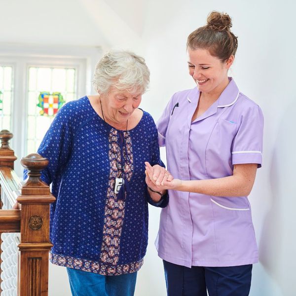 home care worker with elderly woman