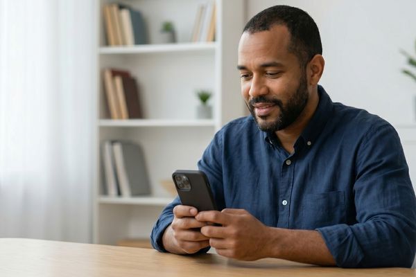 a man looking at his phone