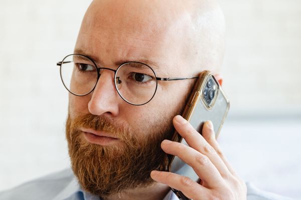 a man talking on the phone