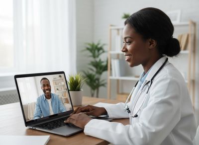 doctor and patient talking via telehealth