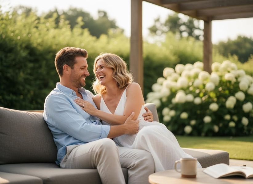 man hanging out with wife