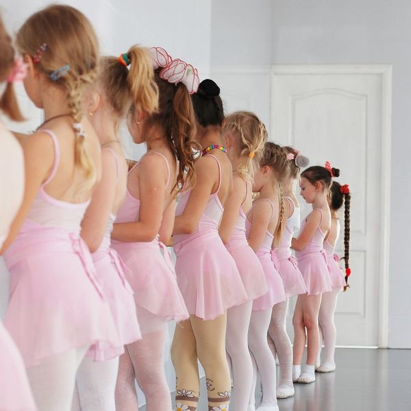 girls in pink ballet