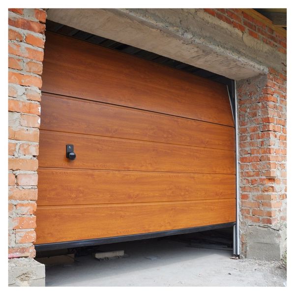 garage door that is partially open