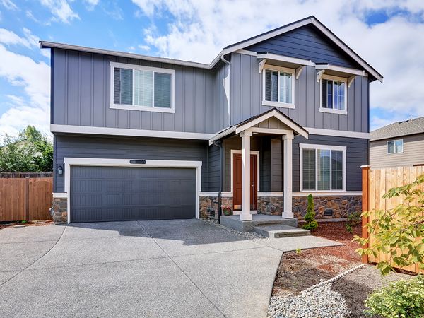 Blue garage doors