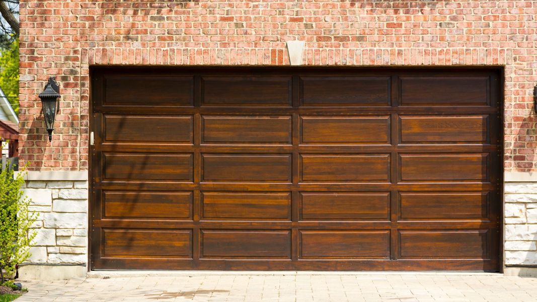 wooden design garage door 