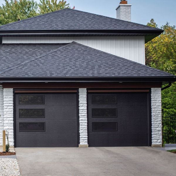black exterior garage door