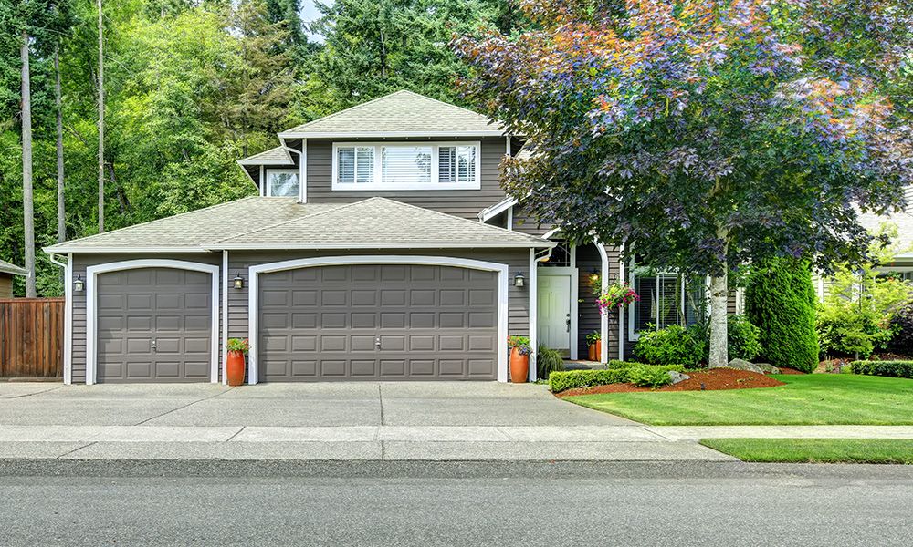 Suburban home exterior with garage