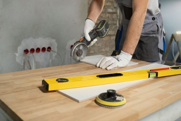 contractor using rotary saw