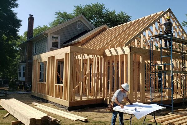 new home addition under construction