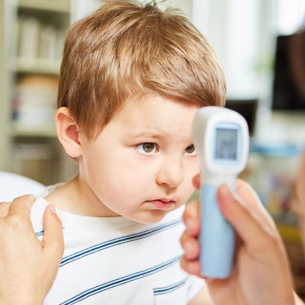 thermometer on child