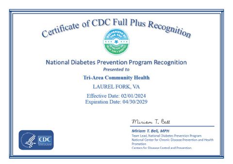 Tri-Area CDC Certificate