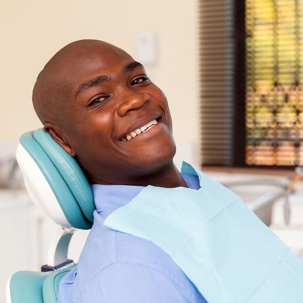 Smiling man at the dentist's office