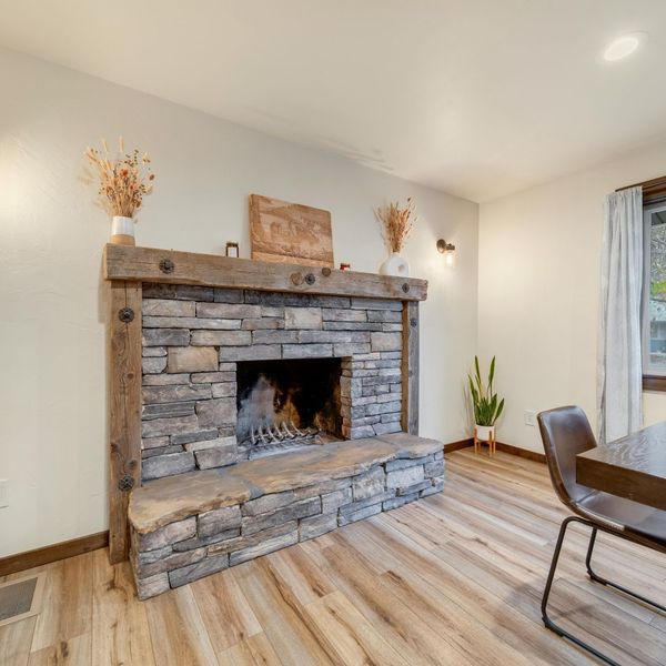 stone fireplace