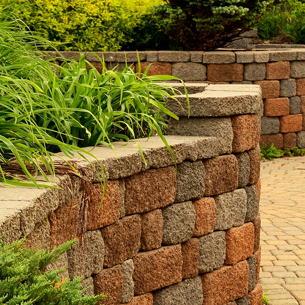 Retaining Wall and Patio with Landscaping and Pavers