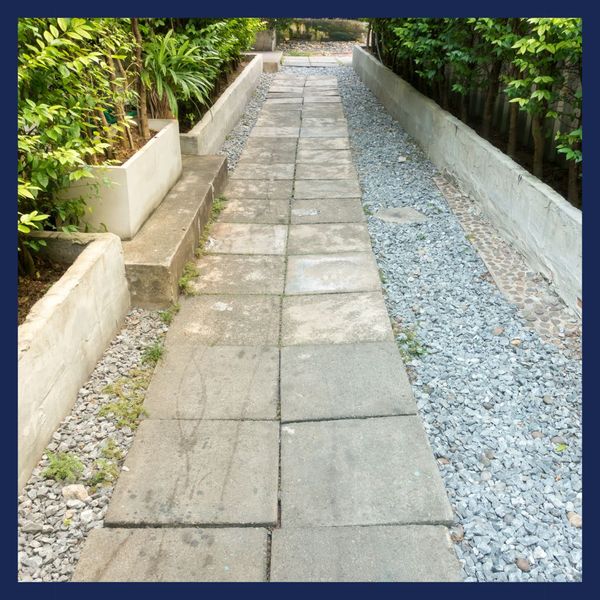 stone walkway in garden